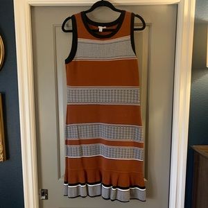 Sold Halogen bodycon rust striped knit dress